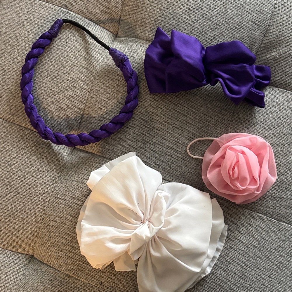Vintage Elegant Purple and Pink Hair Accessory Set